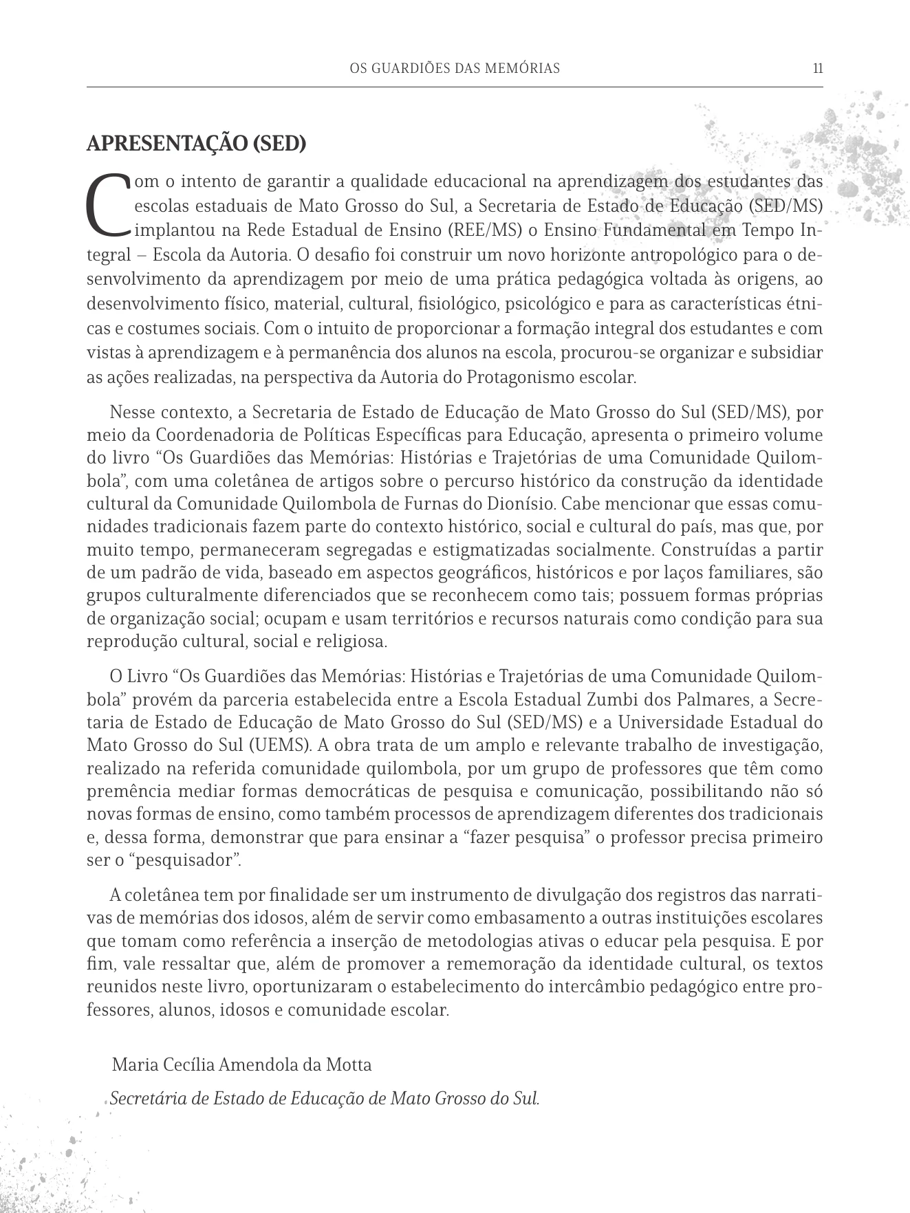 Página 11 do livro Os Guardiões das Memórias