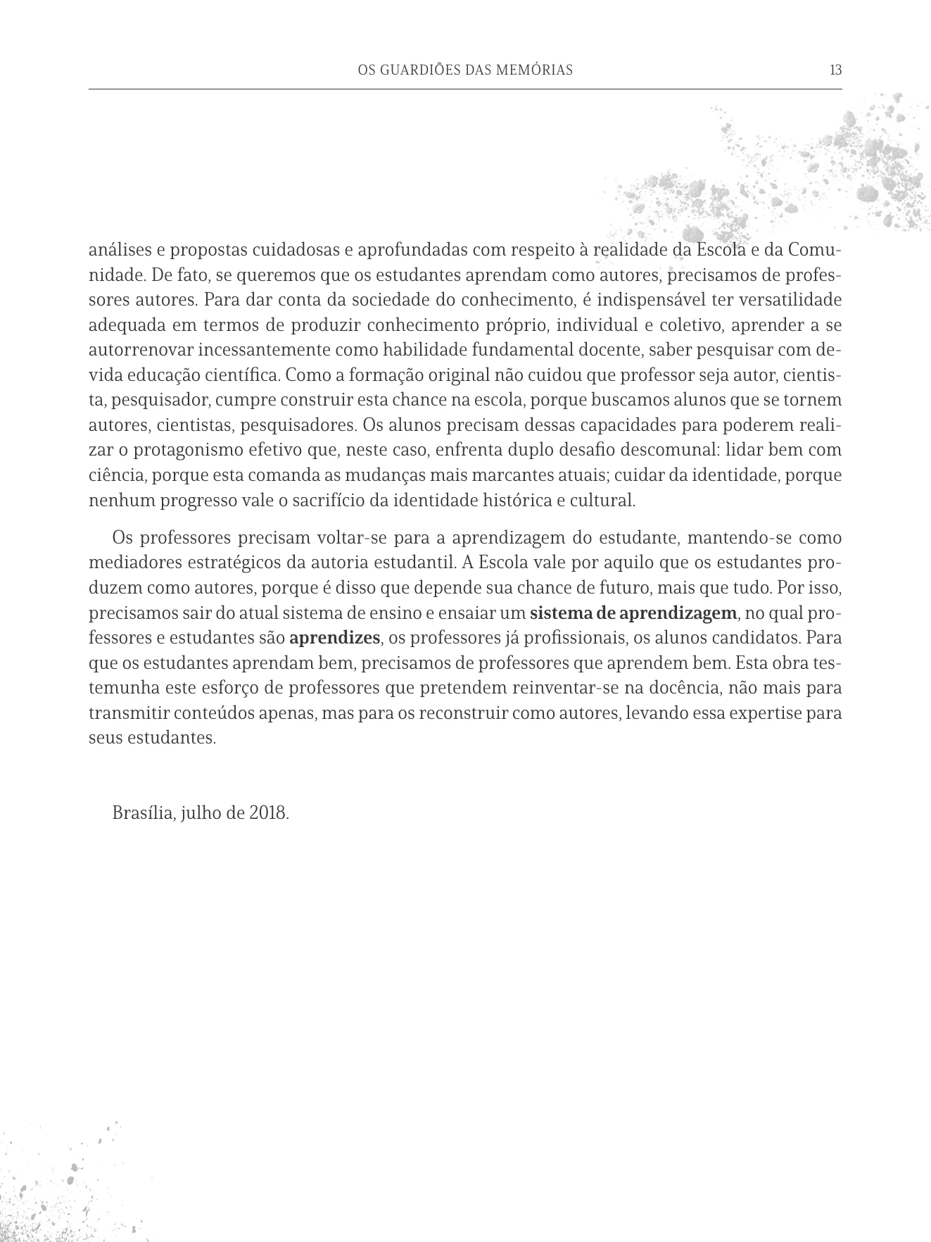 Página 13 do livro Os Guardiões das Memórias