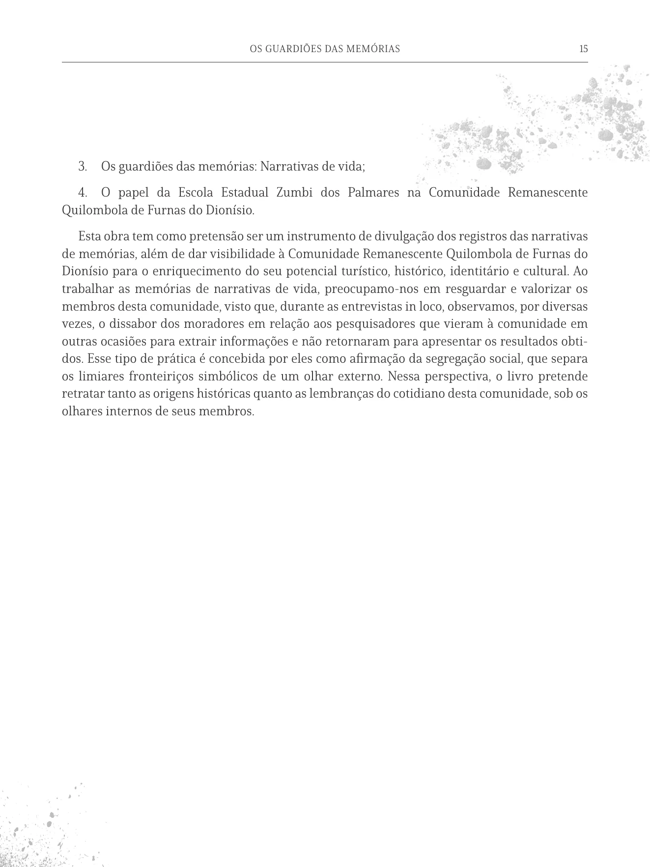Página 15 do livro Os Guardiões das Memórias