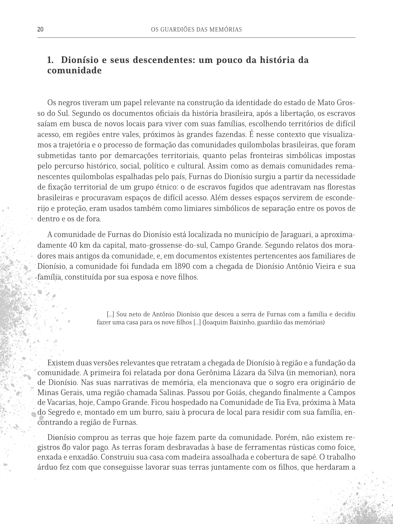 Página 20 do livro Os Guardiões das Memórias