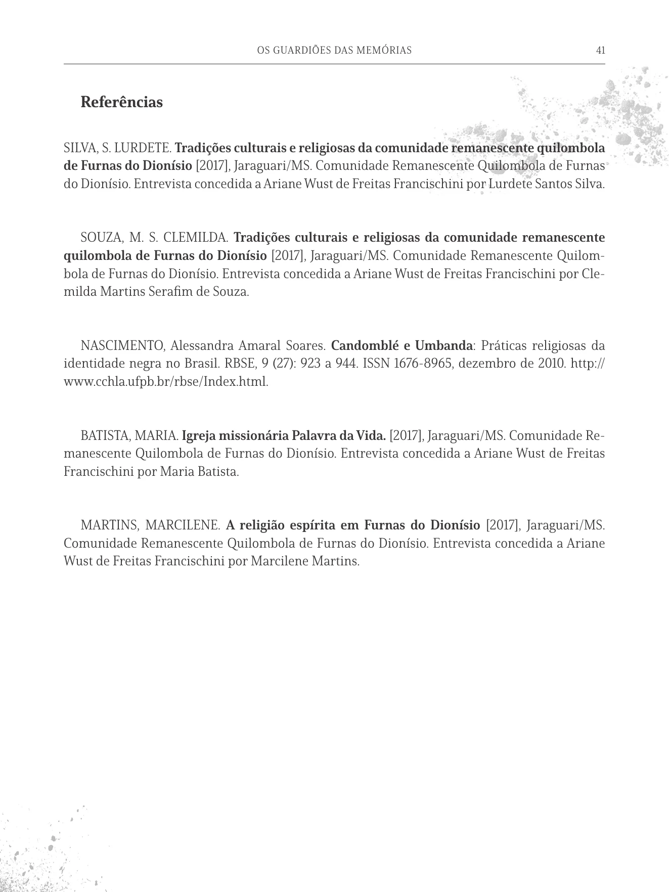 Página 41 do livro Os Guardiões das Memórias