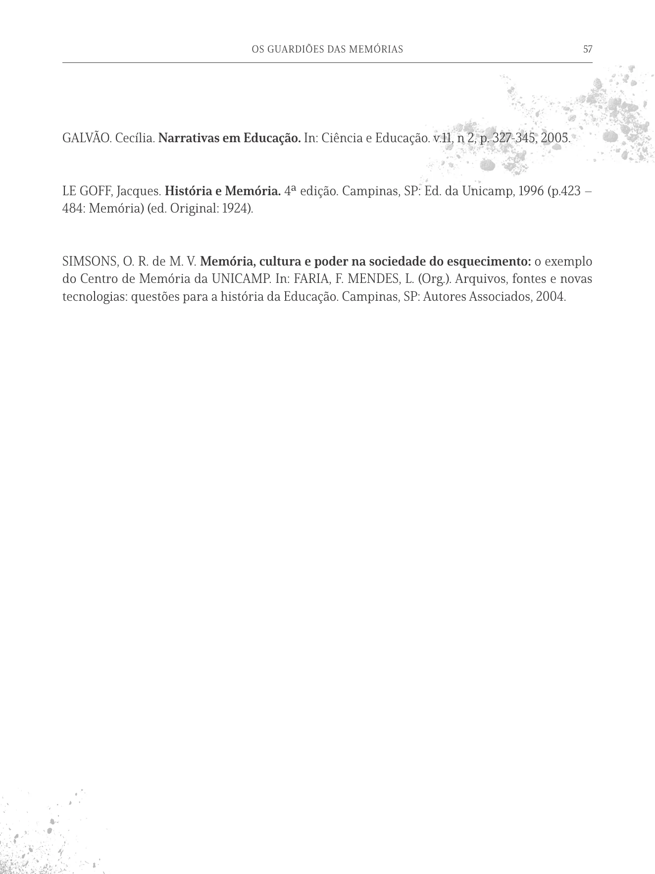 Página 57 do livro Os Guardiões das Memórias