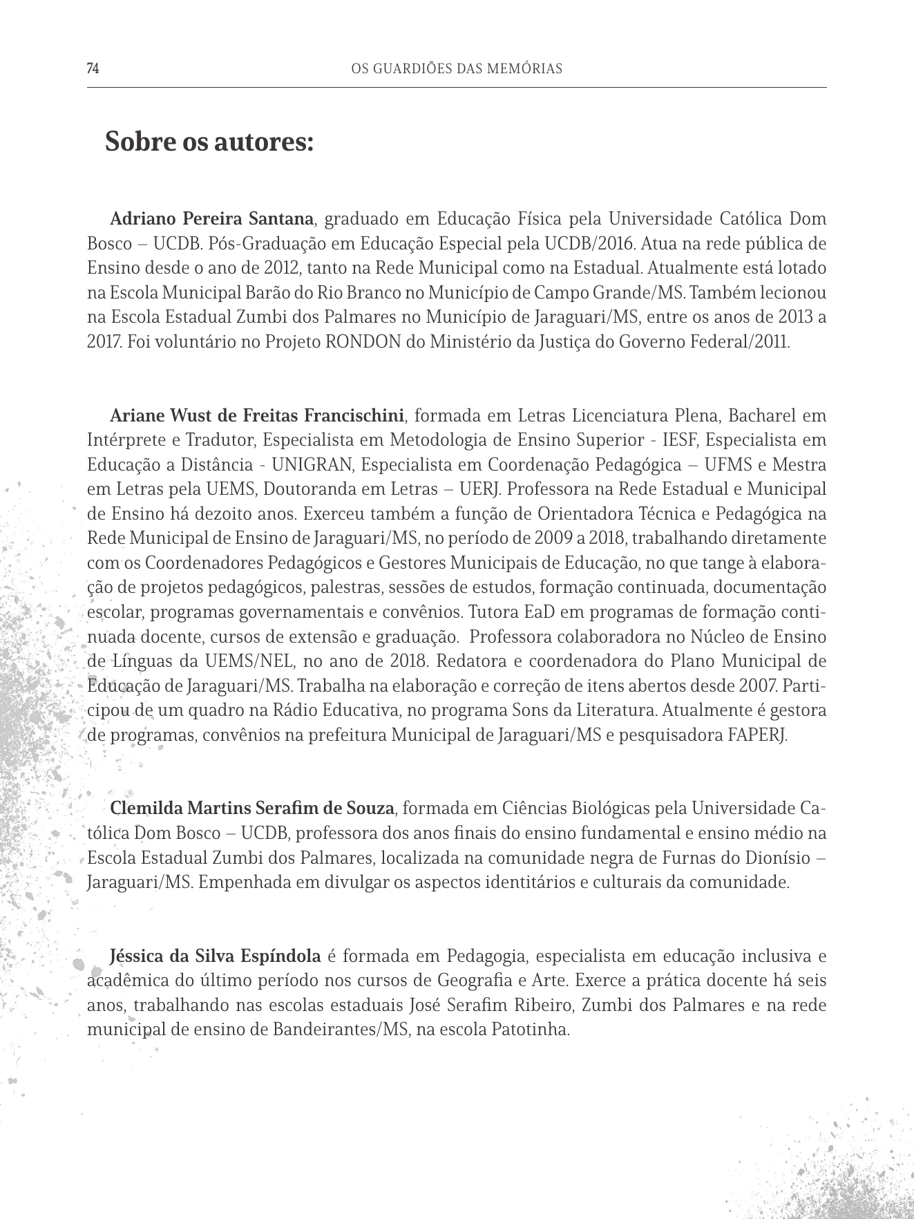 Página 74 do livro Os Guardiões das Memórias