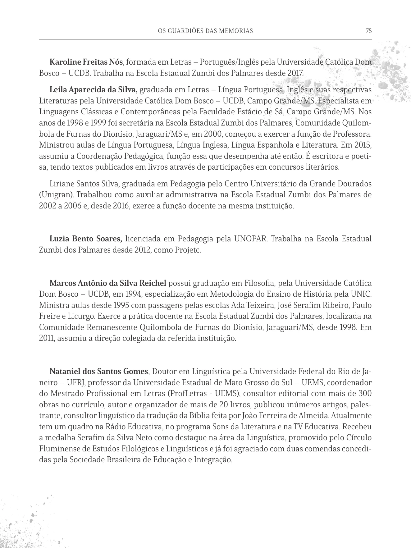 Página 75 do livro Os Guardiões das Memórias